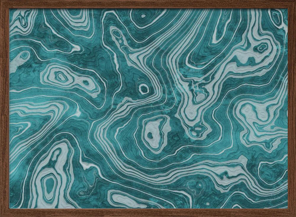 Fluid Turquoise Pattern - Stretched Canvas, Poster or Fine Art Print - I Heart Wall Art - Poster Print, Canvas Print or Framed Art Print