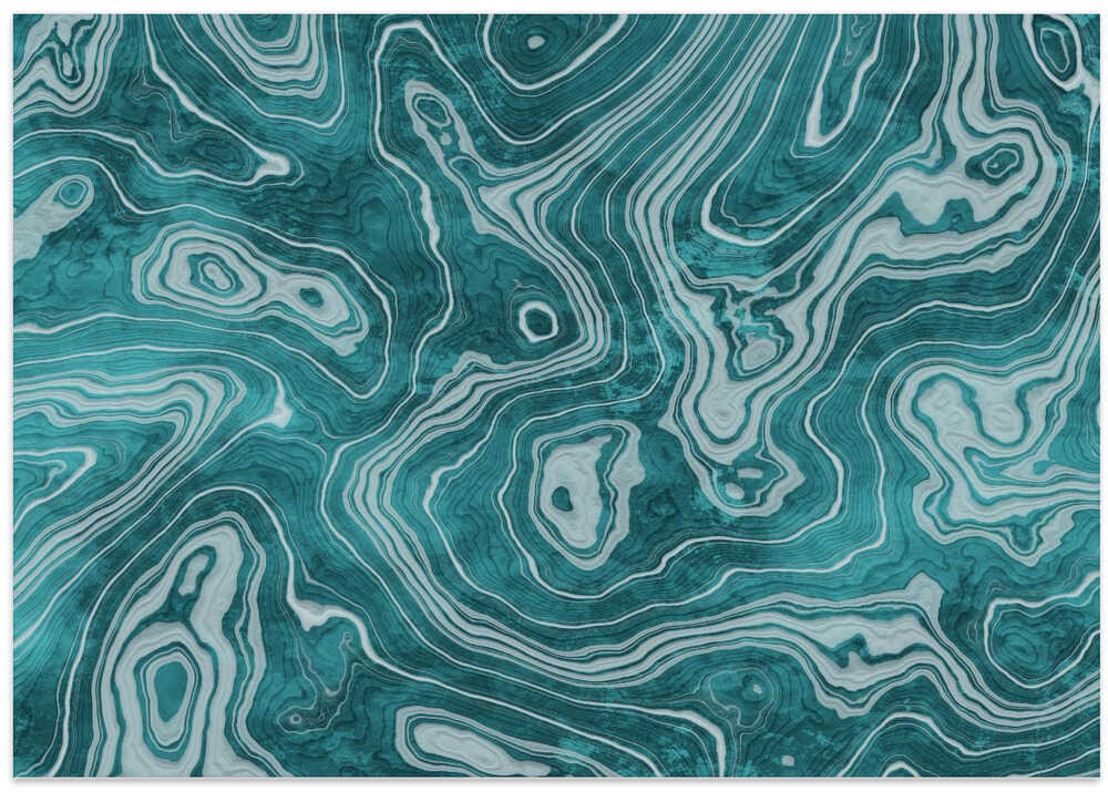 Fluid Turquoise Pattern - Stretched Canvas, Poster or Fine Art Print - I Heart Wall Art - Poster Print, Canvas Print or Framed Art Print