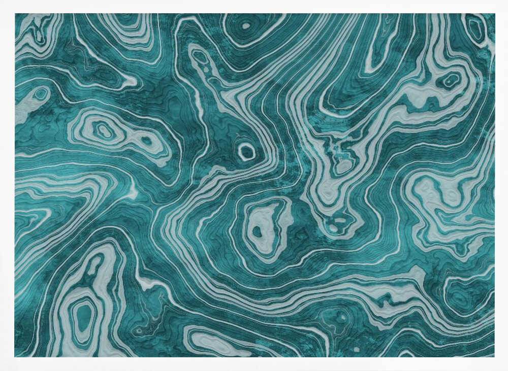 Fluid Turquoise Pattern - Stretched Canvas, Poster or Fine Art Print - I Heart Wall Art - Poster Print, Canvas Print or Framed Art Print