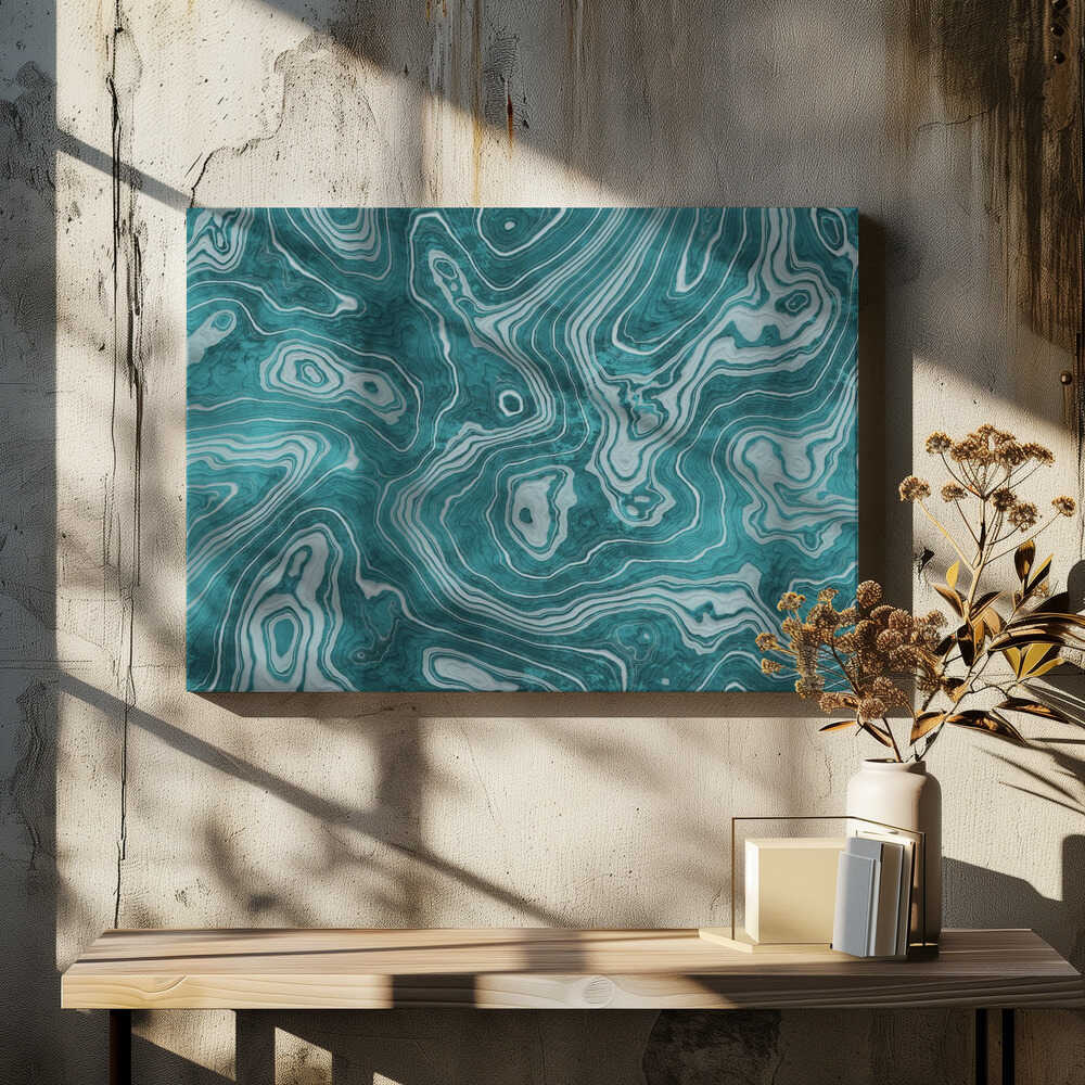 Fluid Turquoise Pattern - Stretched Canvas, Poster or Fine Art Print - I Heart Wall Art - Poster Print, Canvas Print or Framed Art Print