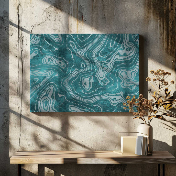Fluid Turquoise Pattern - Stretched Canvas, Poster or Fine Art Print - I Heart Wall Art - Poster Print, Canvas Print or Framed Art Print