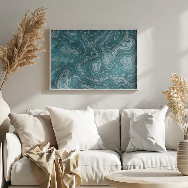 Fluid Turquoise Pattern - Stretched Canvas, Poster or Fine Art Print - I Heart Wall Art - Poster Print, Canvas Print or Framed Art Print