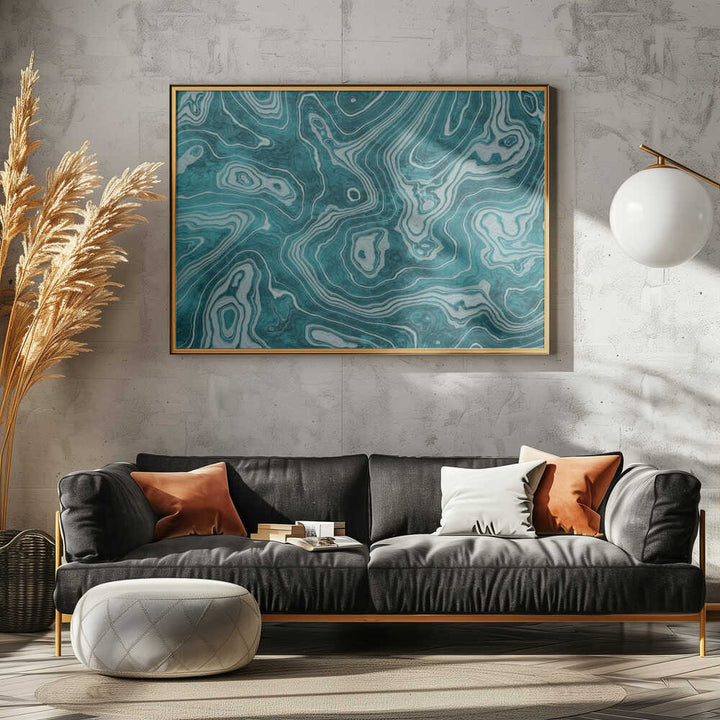 Fluid Turquoise Pattern - Stretched Canvas, Poster or Fine Art Print - I Heart Wall Art - Poster Print, Canvas Print or Framed Art Print