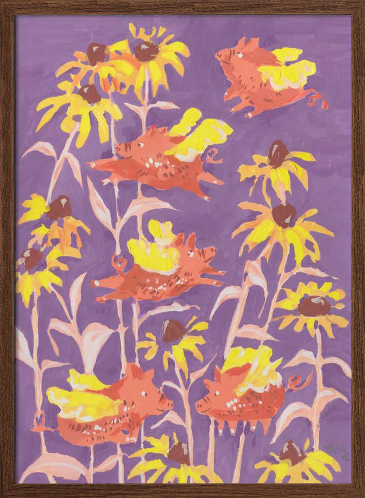 Flying Piglets - Stretched Canvas, Poster or Fine Art Print I Heart Wall Art