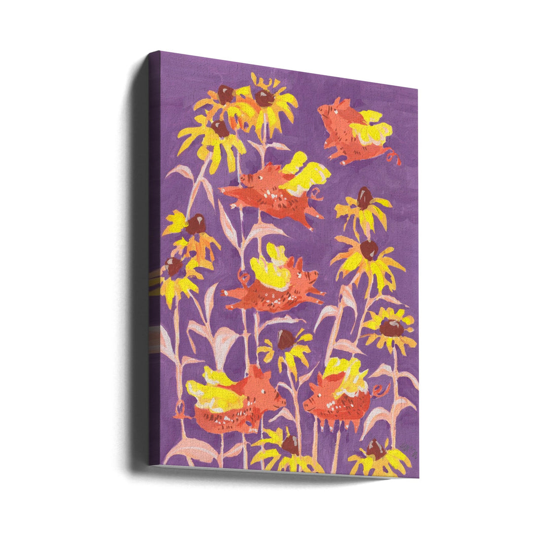 Flying Piglets - Stretched Canvas, Poster or Fine Art Print I Heart Wall Art