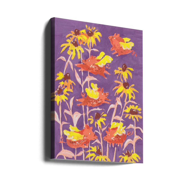 Flying Piglets - Stretched Canvas, Poster or Fine Art Print I Heart Wall Art