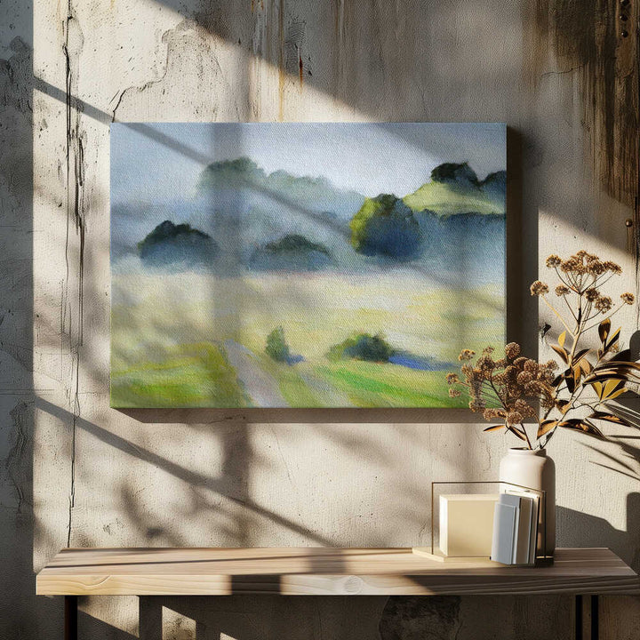 Foggy Hills - Stretched Canvas, Poster or Fine Art Print - I Heart Wall Art - Poster Print, Canvas Print or Framed Art Print