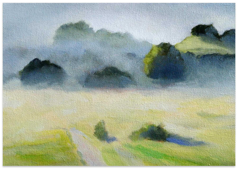 Foggy Hills - Stretched Canvas, Poster or Fine Art Print - I Heart Wall Art - Poster Print, Canvas Print or Framed Art Print