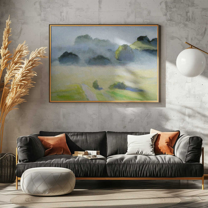 Foggy Hills - Stretched Canvas, Poster or Fine Art Print - I Heart Wall Art - Poster Print, Canvas Print or Framed Art Print