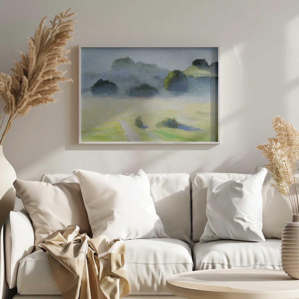 Foggy Hills - Stretched Canvas, Poster or Fine Art Print - I Heart Wall Art - Poster Print, Canvas Print or Framed Art Print