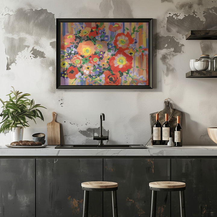 Folk Bouquet - Stretched Canvas, Poster or Fine Art Print I Heart Wall Art