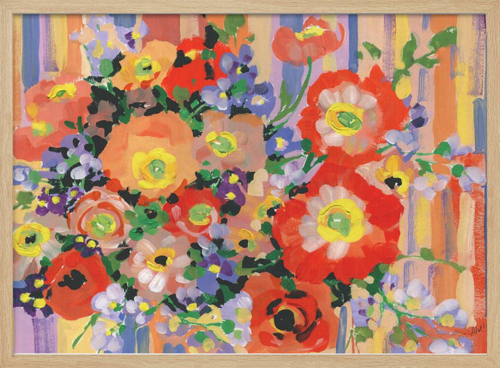 Folk Bouquet - Stretched Canvas, Poster or Fine Art Print I Heart Wall Art