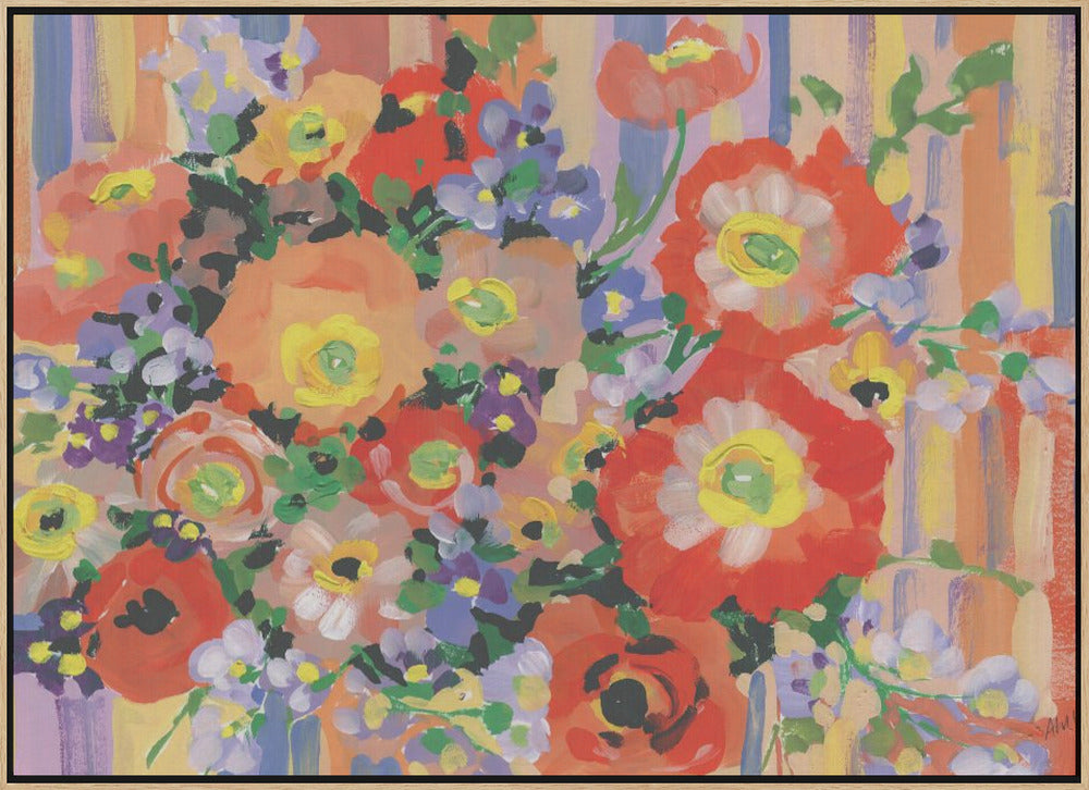 Folk Bouquet - Stretched Canvas, Poster or Fine Art Print I Heart Wall Art