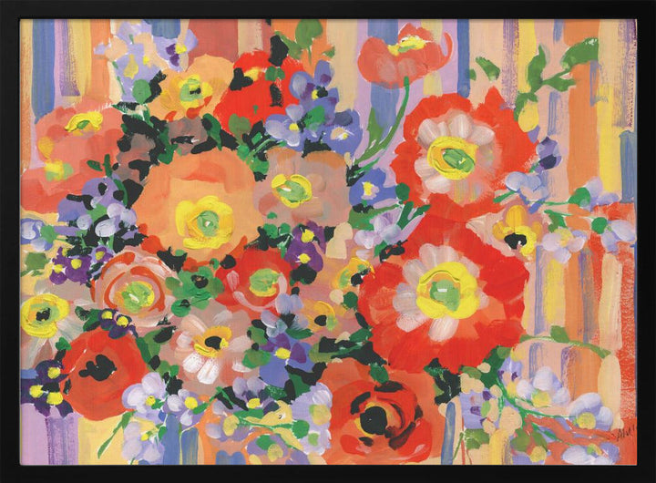 Folk Bouquet - Stretched Canvas, Poster or Fine Art Print I Heart Wall Art