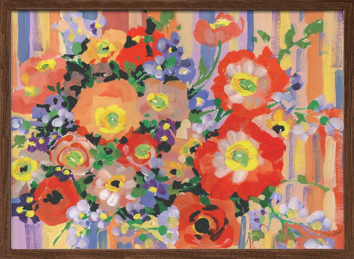 Folk Bouquet - Stretched Canvas, Poster or Fine Art Print I Heart Wall Art