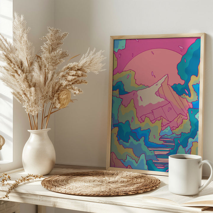 Forest River Mountain - Stretched Canvas, Poster or Fine Art Print I Heart Wall Art