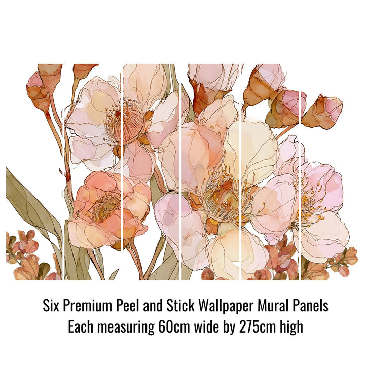 Forever in Bloom - Floral Peel and Stick Premium Wallpaper Mural