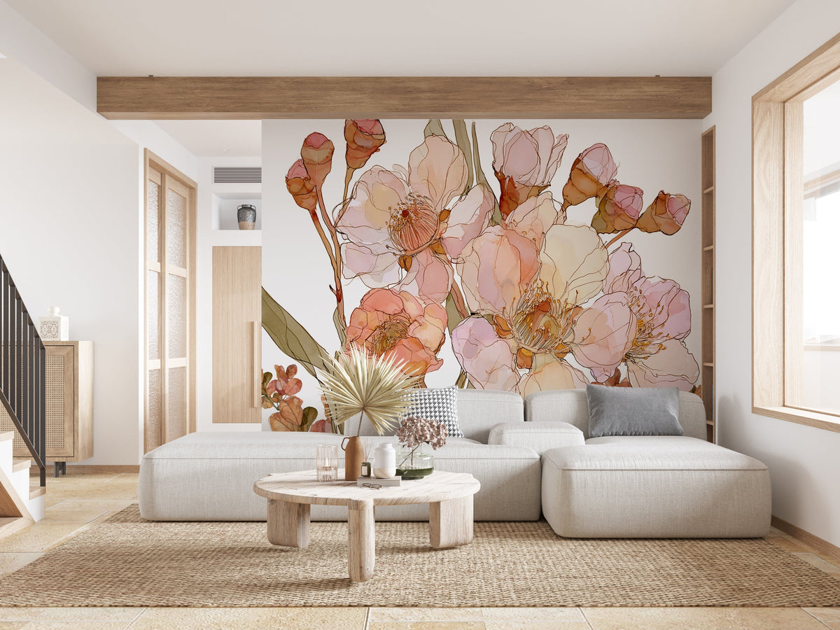 Forever in Bloom - Floral Peel and Stick Premium Wallpaper Mural