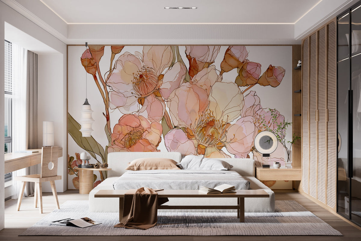 Forever in Bloom - Floral Peel and Stick Premium Wallpaper Mural