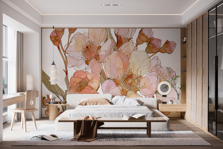 Forever in Bloom - Floral Peel and Stick Premium Wallpaper Mural