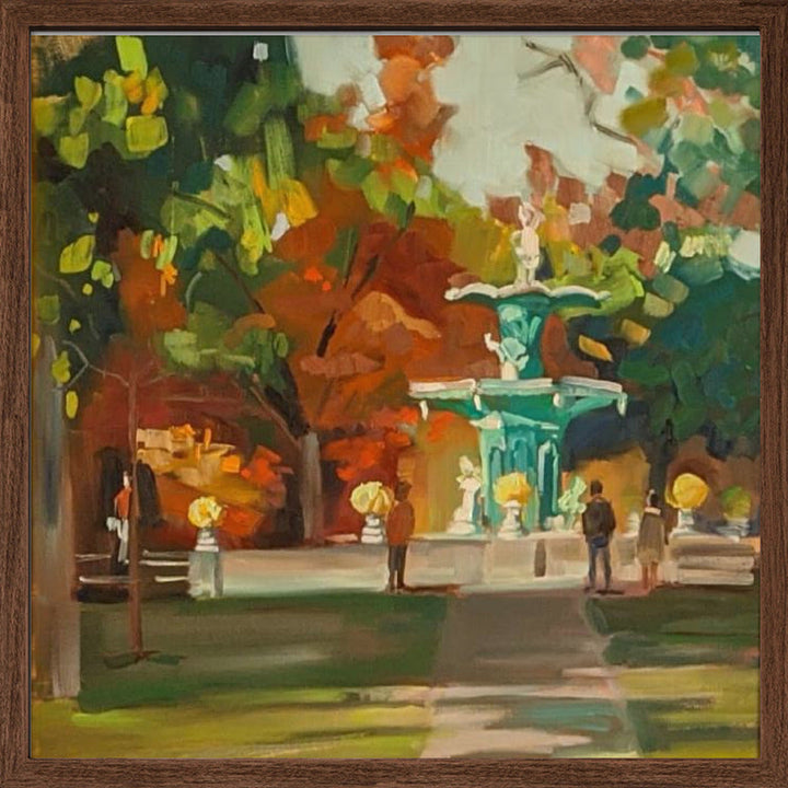 Fountain - Square Stretched Canvas, Poster or Fine Art Print I Heart Wall Art