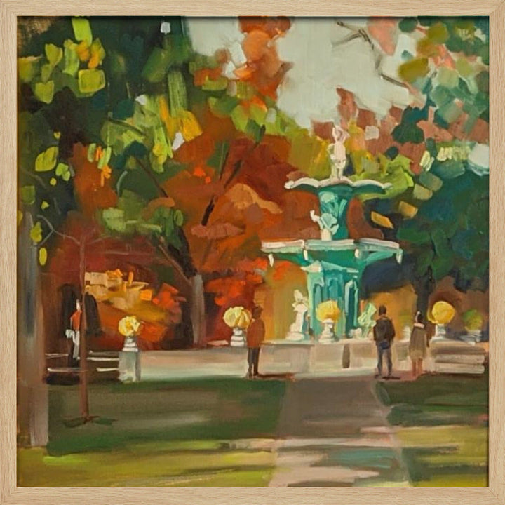 Fountain - Square Stretched Canvas, Poster or Fine Art Print I Heart Wall Art