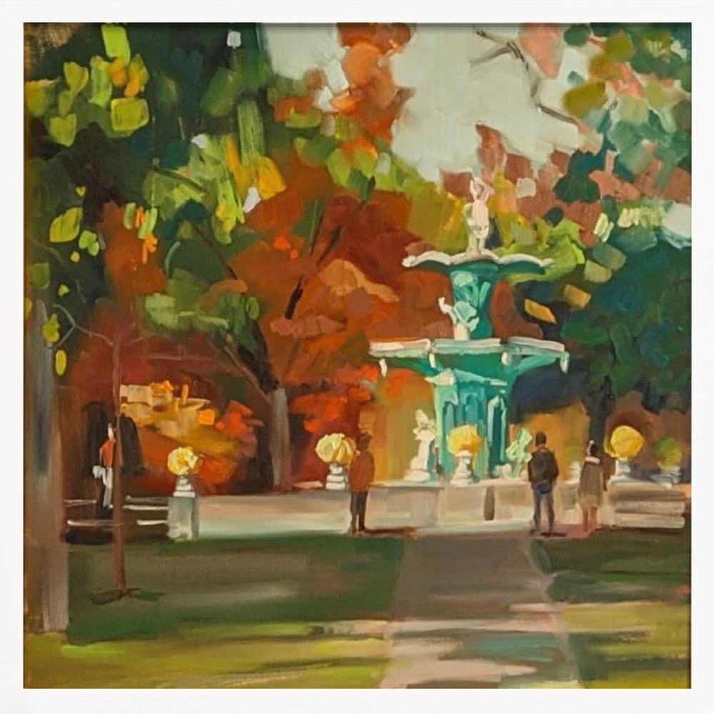 Fountain - Square Stretched Canvas, Poster or Fine Art Print I Heart Wall Art