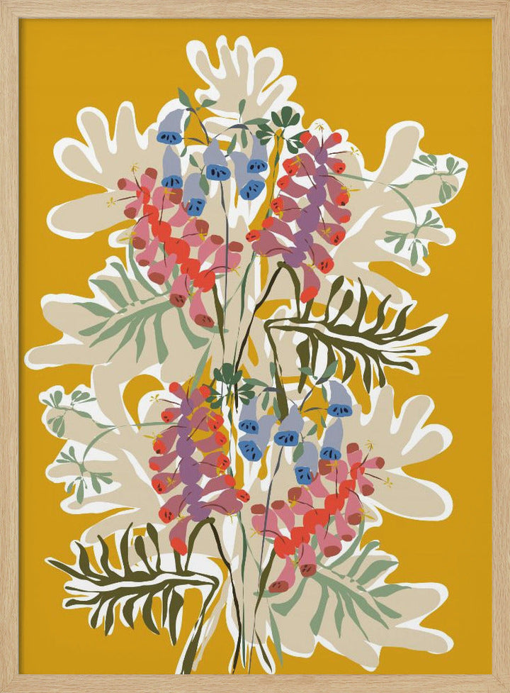 Foxglove Découpe Papier - Stretched Canvas, Poster or Fine Art Print I Heart Wall Art