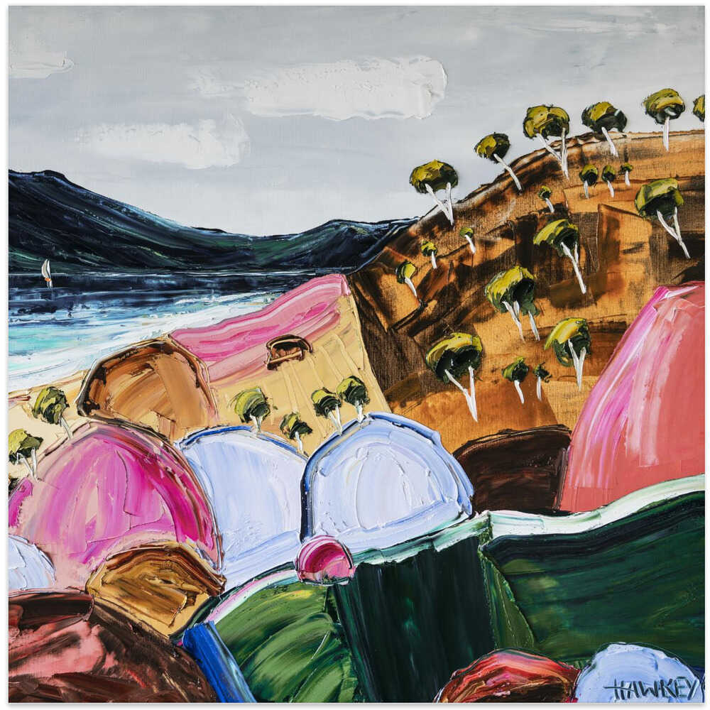 Free by the sea 2 - Square Stretched Canvas, Poster or Fine Art Print by Angela Hawkey - I Heart Wall Art - Poster Print, Canvas Print or Framed Art Print
