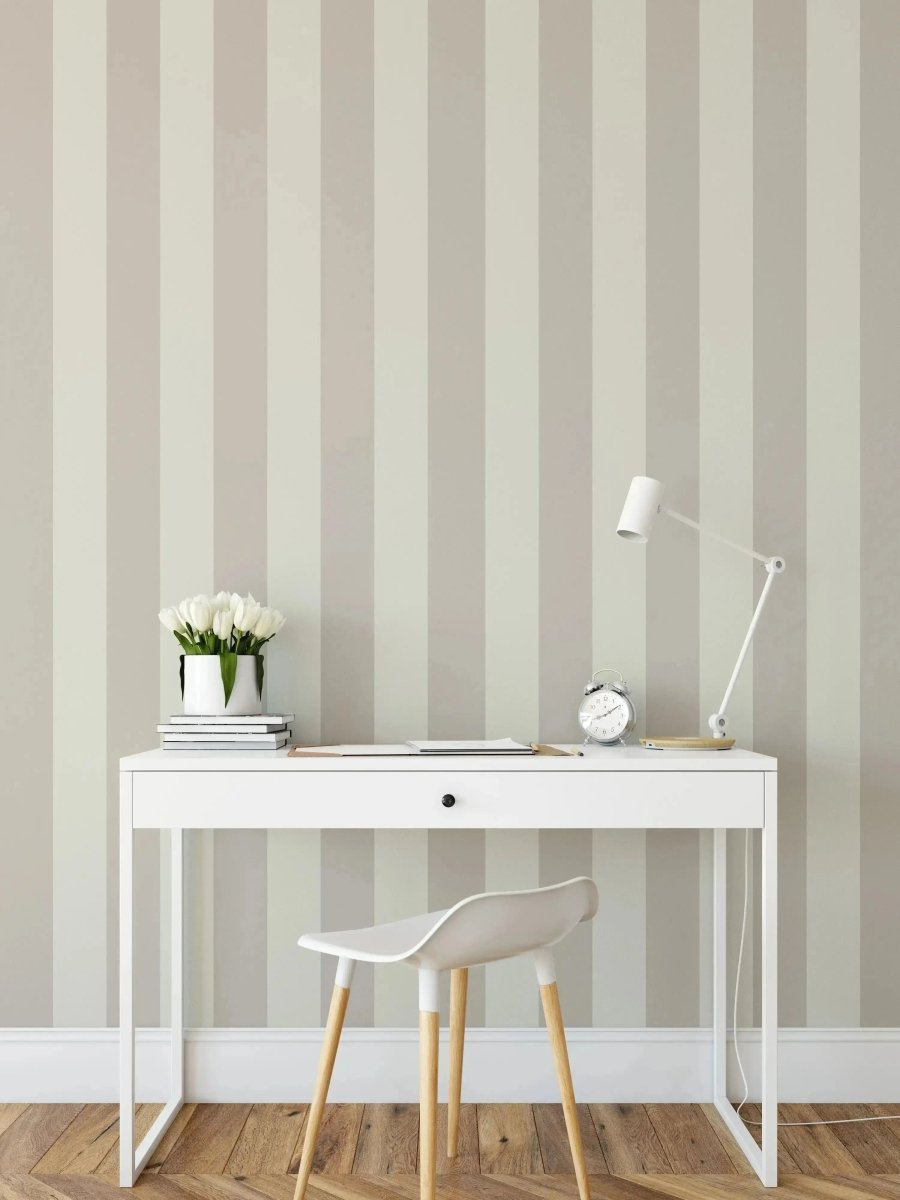 French Stripe - Classic Neutral Quality Peel and Stick Removable Wallpaper - I Heart Wall Art - Poster Print, Canvas Print or Framed Art Print