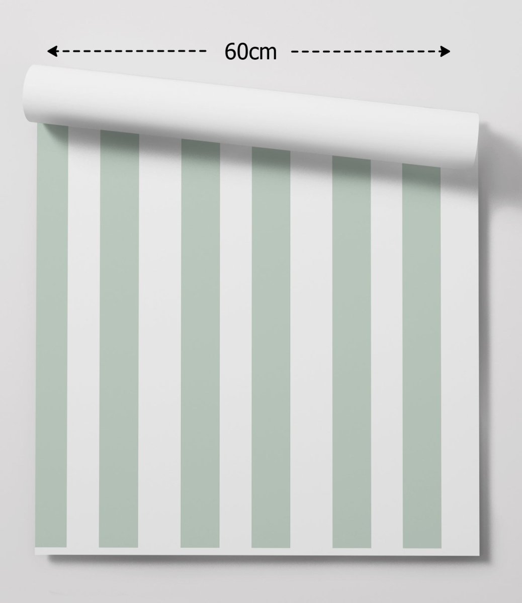 Fresh Green Stripe Wallpaper - Quality Peel and Stick Adhesive Wallpaper - I Heart Wall Art - Poster Print, Canvas Print or Framed Art Print