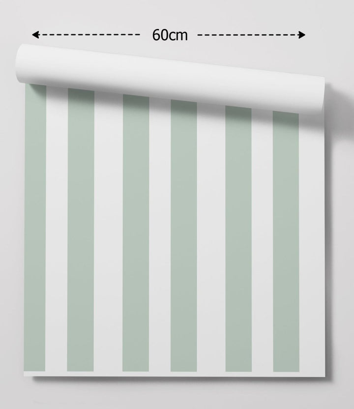 Fresh Green Stripe Wallpaper - Quality Peel and Stick Adhesive Wallpaper - I Heart Wall Art - Poster Print, Canvas Print or Framed Art Print
