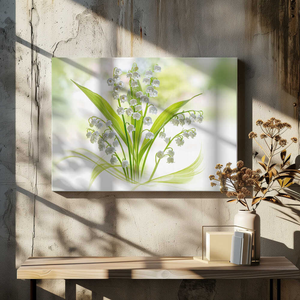 Fresh Lily of the Valley - Stretched Canvas Poster or Fine Art Print
