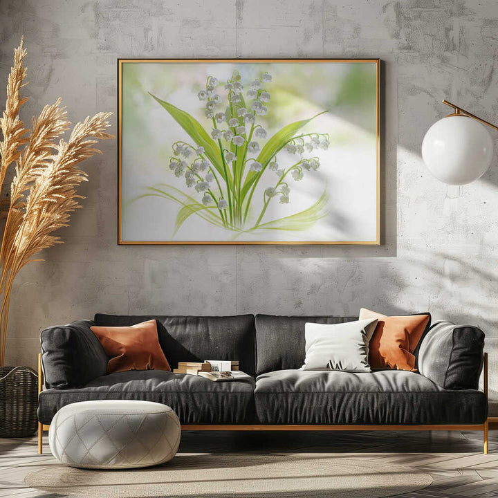 Fresh Lily of the Valley - Stretched Canvas Poster or Fine Art Print
