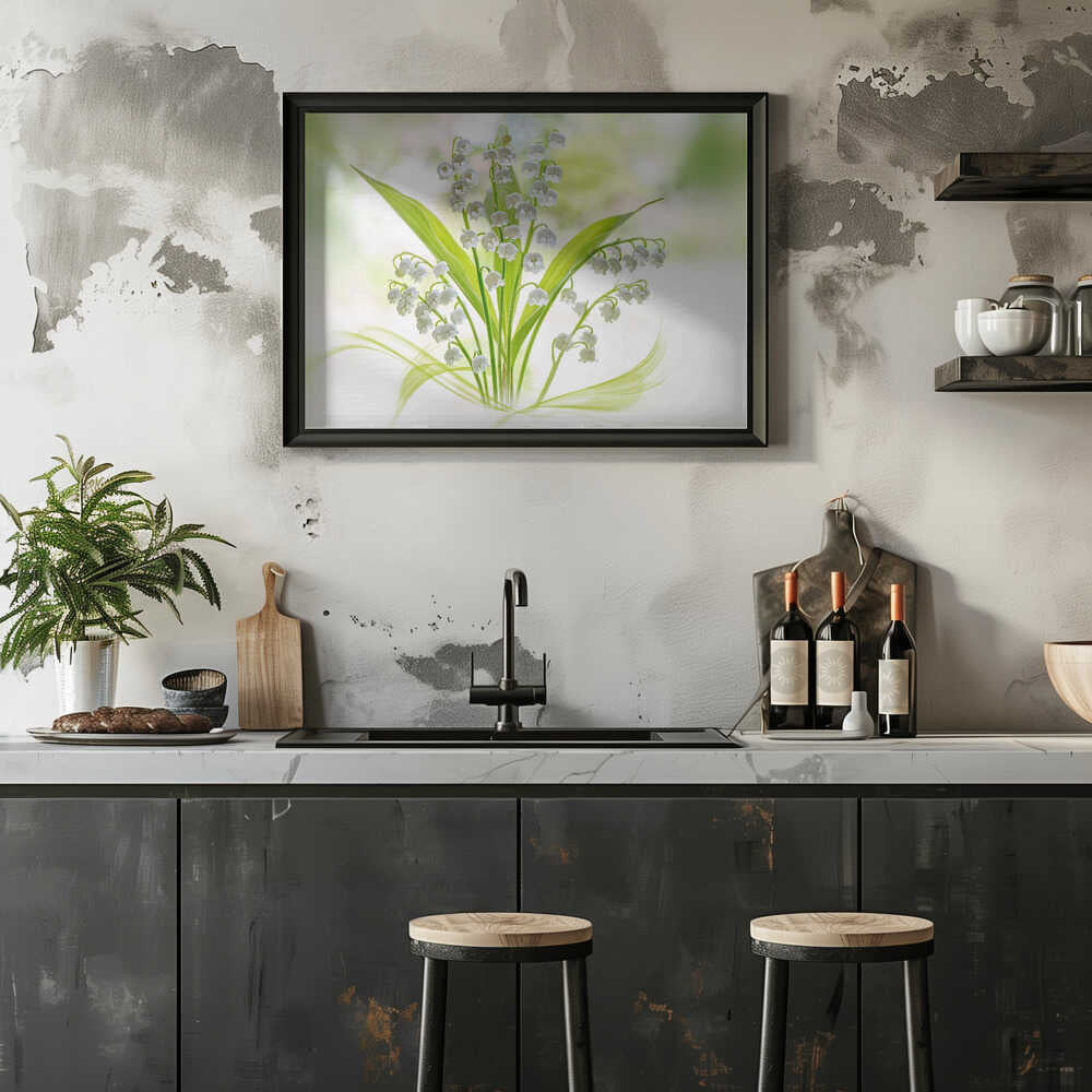 Fresh Lily of the Valley - Stretched Canvas Poster or Fine Art Print