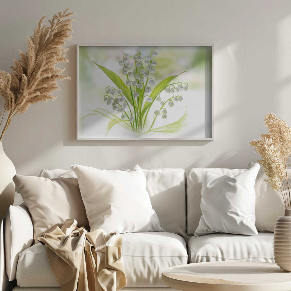 Fresh Lily of the Valley - Stretched Canvas Poster or Fine Art Print
