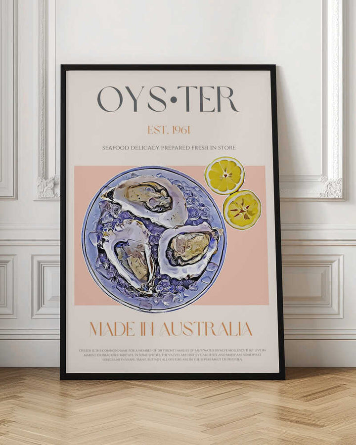 Fresh Oysters with Lemon Slices - Stretched Canvas, Poster or Fine Art Print - I Heart Wall Art - Poster Print, Canvas Print or Framed Art Print