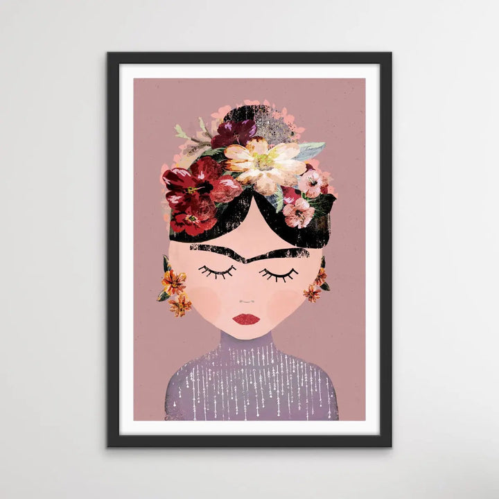 Frida (Pastel Version) - Colourful Frida Kahlo Illustration by TreeChild Available as a Canvas or Paper Print I Heart Wall Art Australia 