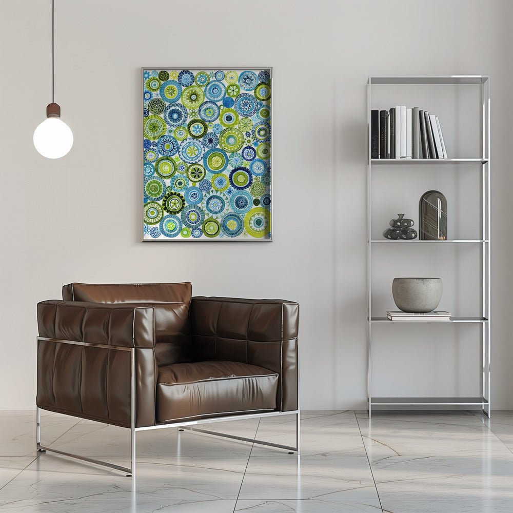 Frolic Floral Circles Pattern - Stretched Canvas, Poster or Fine Art Print - I Heart Wall Art - Poster Print, Canvas Print or Framed Art Print