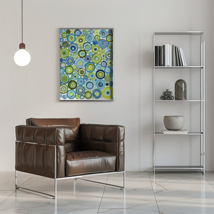 Frolic Floral Circles Pattern - Stretched Canvas, Poster or Fine Art Print - I Heart Wall Art - Poster Print, Canvas Print or Framed Art Print
