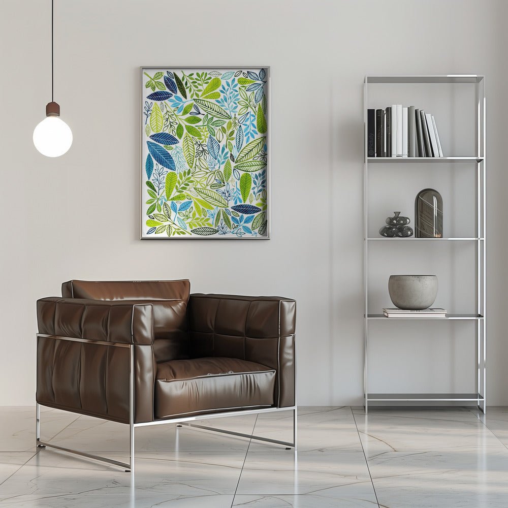 Frolic Leaf Pattern - Stretched Canvas, Poster or Fine Art Print - I Heart Wall Art - Poster Print, Canvas Print or Framed Art Print
