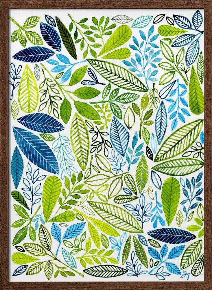 Frolic Leaf Pattern - Stretched Canvas, Poster or Fine Art Print - I Heart Wall Art - Poster Print, Canvas Print or Framed Art Print