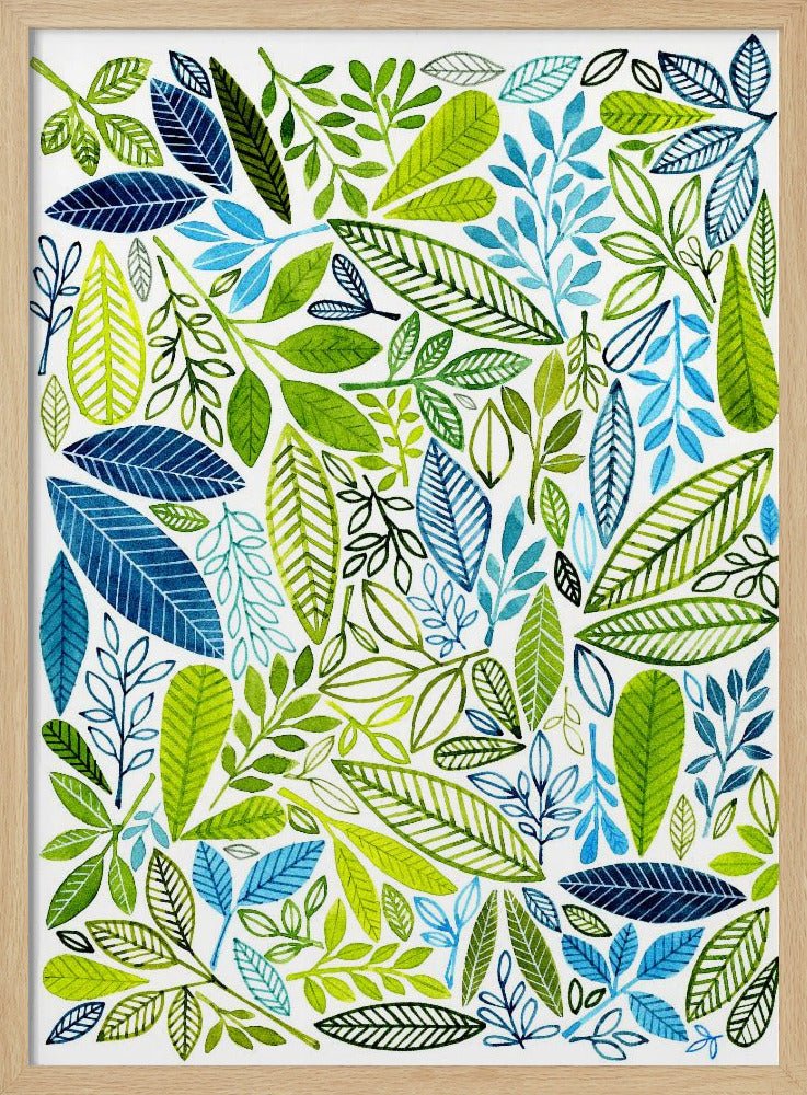 Frolic Leaf Pattern - Stretched Canvas, Poster or Fine Art Print - I Heart Wall Art - Poster Print, Canvas Print or Framed Art Print