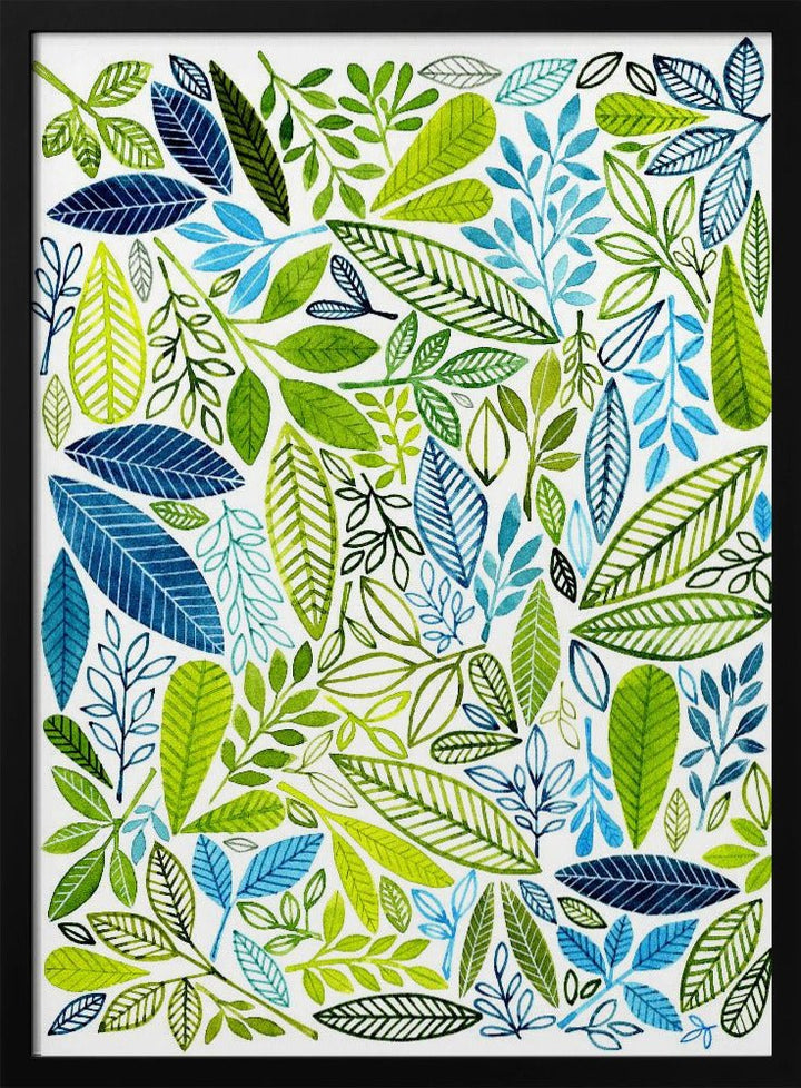 Frolic Leaf Pattern - Stretched Canvas, Poster or Fine Art Print - I Heart Wall Art - Poster Print, Canvas Print or Framed Art Print