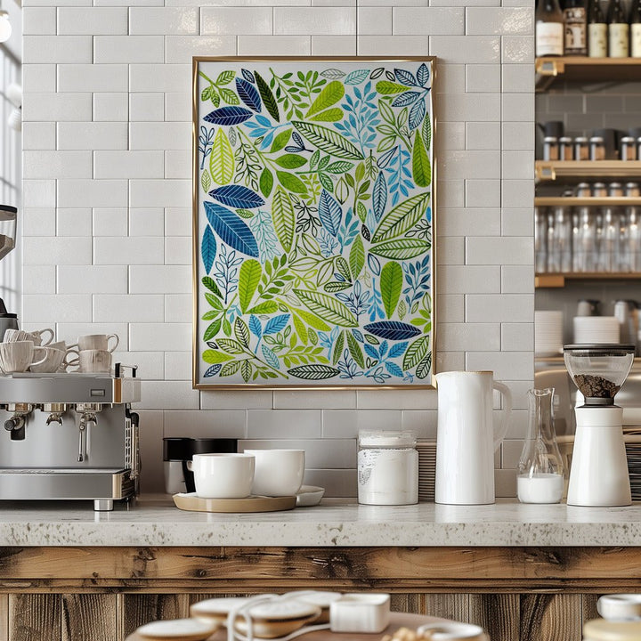 Frolic Leaf Pattern - Stretched Canvas, Poster or Fine Art Print - I Heart Wall Art - Poster Print, Canvas Print or Framed Art Print