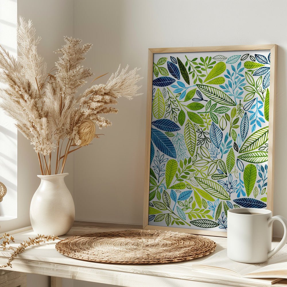 Frolic Leaf Pattern - Stretched Canvas, Poster or Fine Art Print - I Heart Wall Art - Poster Print, Canvas Print or Framed Art Print