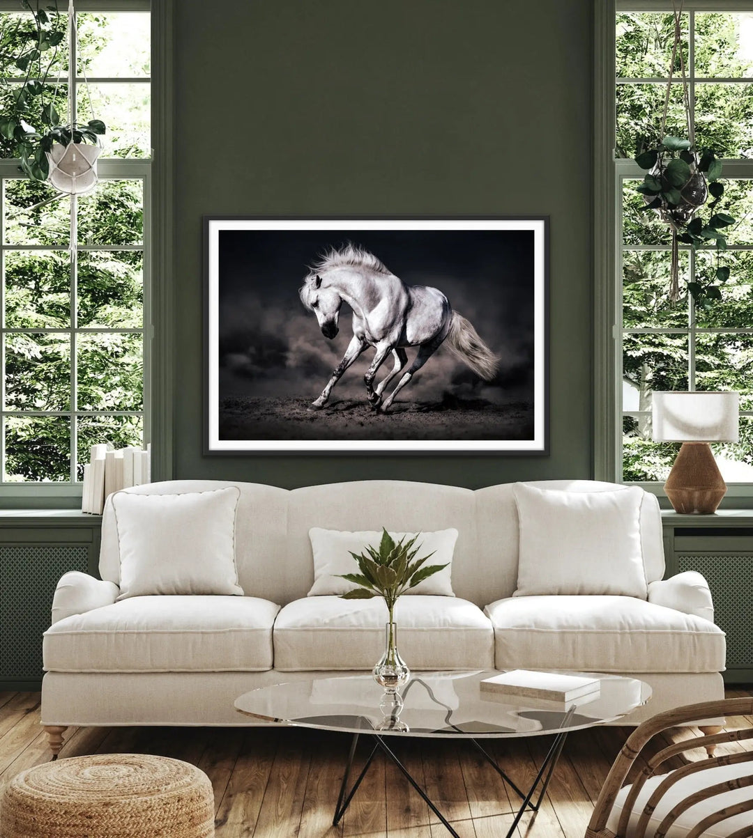 Frolick - Horse Leaping Stretched Canvas Print or Framed Fine Art Print I Heart Wall Art Australia