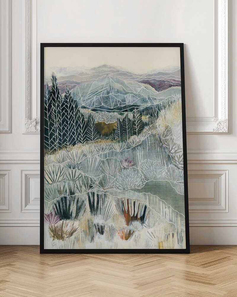 Frosted Mountain Landscape - Stretched Canvas, Poster or Fine Art Print - I Heart Wall Art - Poster Print, Canvas Print or Framed Art Print
