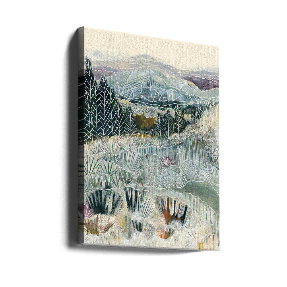 Frosted Mountain Landscape - Stretched Canvas, Poster or Fine Art Print - I Heart Wall Art - Poster Print, Canvas Print or Framed Art Print