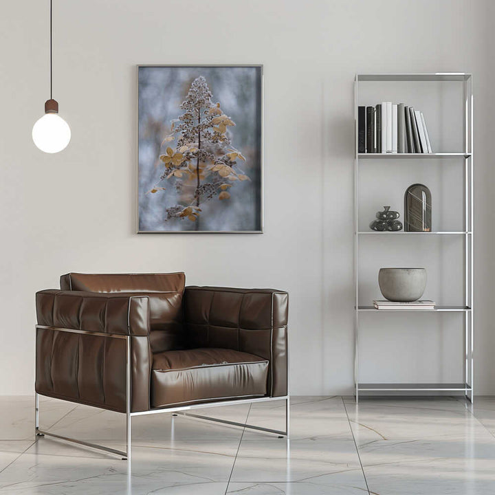 Frosted Winter Plant - Stretched Canvas Poster or Fine Art Print